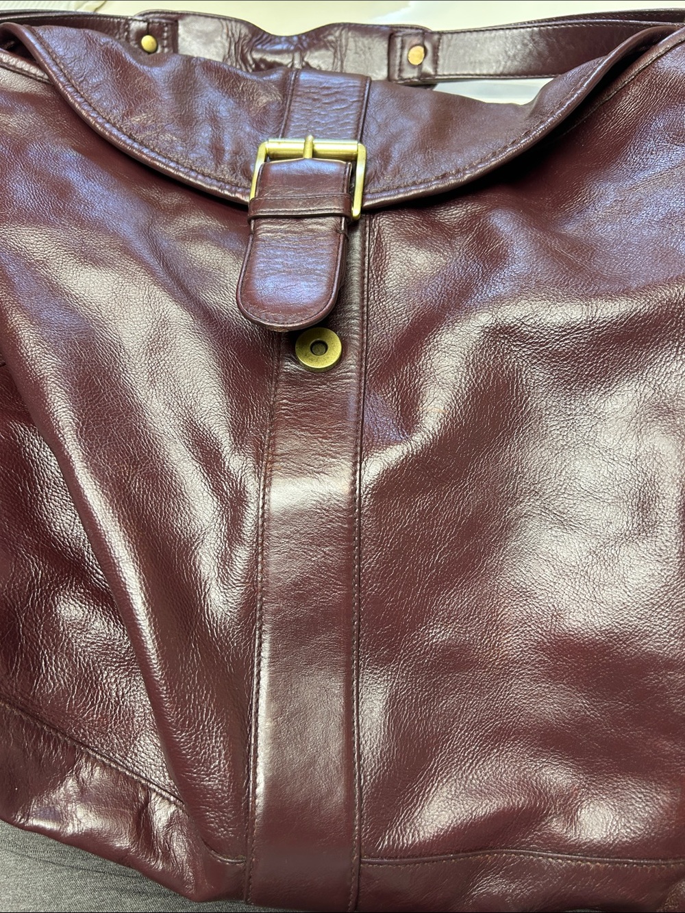 Lauren Ralph Lauren Burgundy Leather Shoulder Bag - Picture 11 of 14
